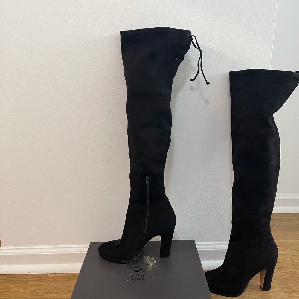Vince Camuto Grady Over the Knee Black Suede Boots